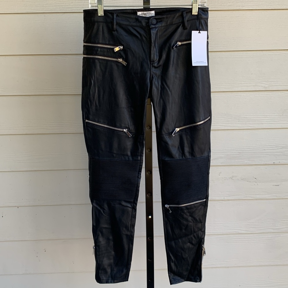 NEW Zara faux leather skinny jeans pants medium